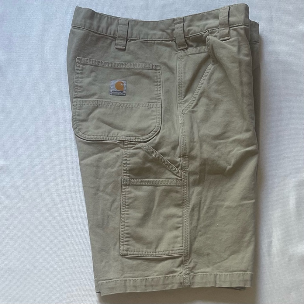 Carhartt Rugged Flex Relaxed Fit Canvas Utility Work Shorts Beige Mens 34